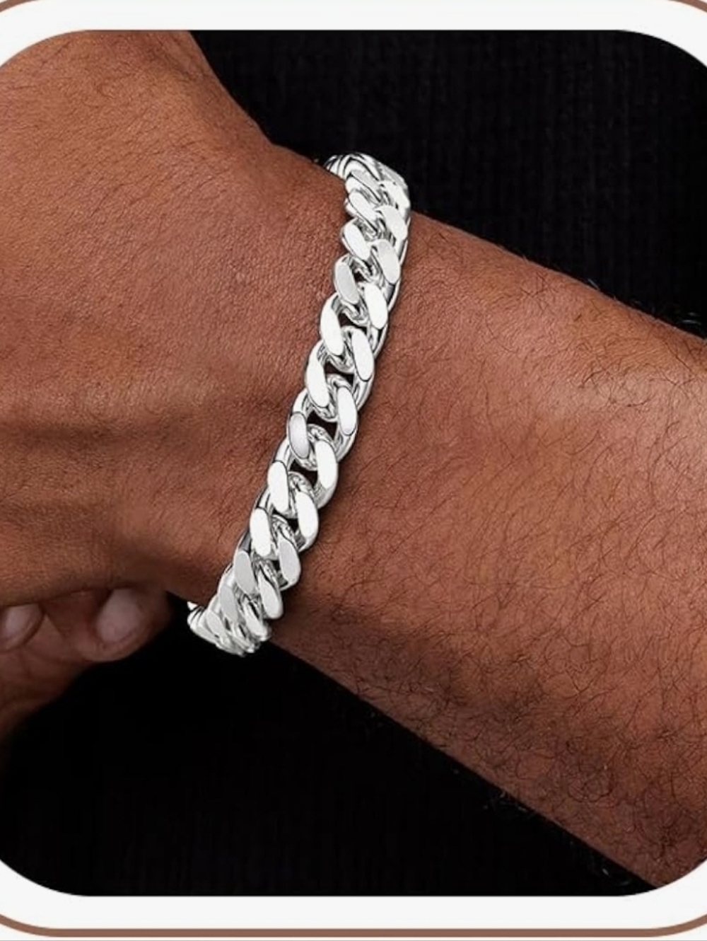 NIB Italian 925 Sterling Silver Cuban Link Bracelet 7.5"